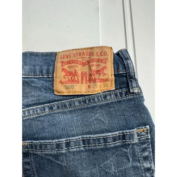 Levis 508 Shorts Womens 29 Raw Hem Cut Off Shorts Denim - Picture 3 of 5